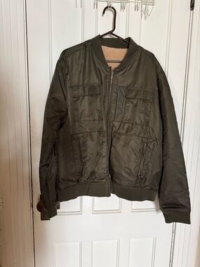 a.n.a Classic Olive Bomber Jacket with fleece inside